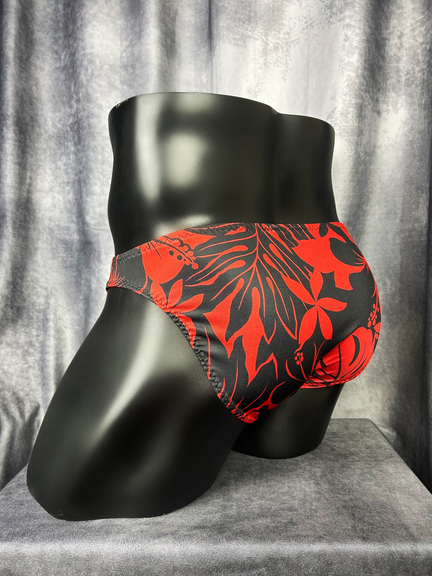 Black & Red Floral Briefs