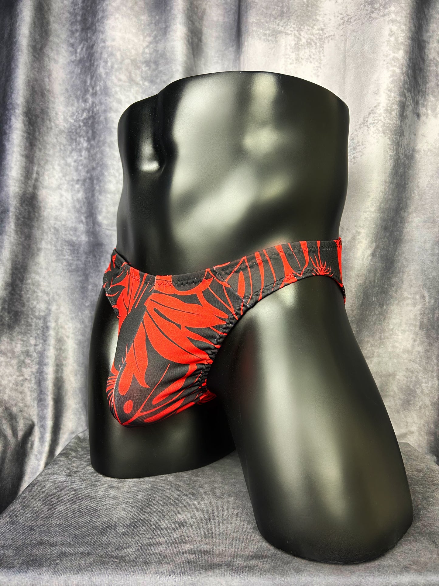 Black & Red Floral Briefs