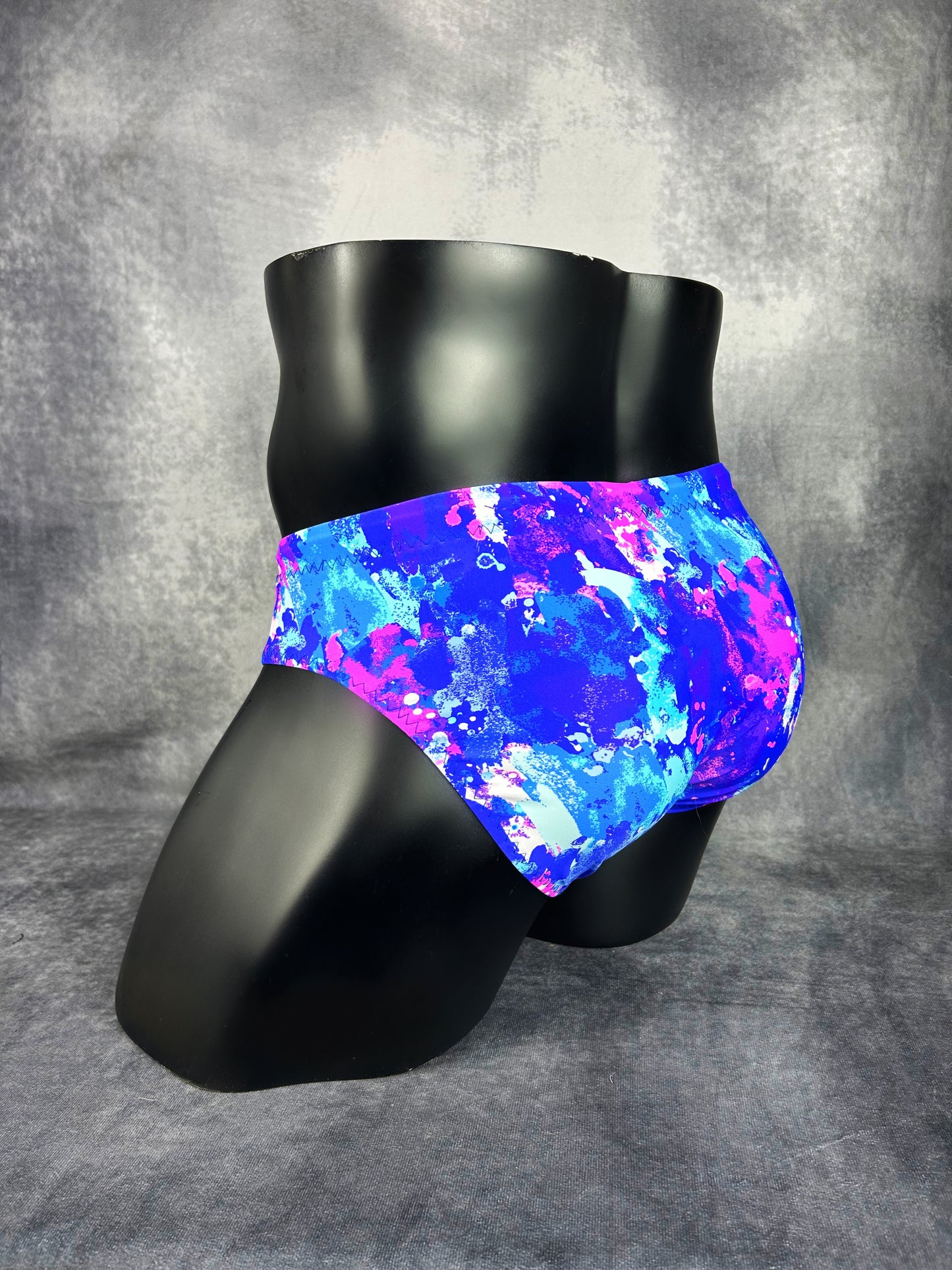 Blue & Pink Watercolor Swimsuit Bottoms