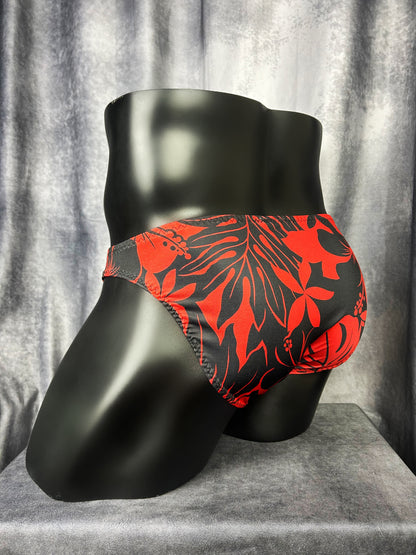 Black & Red Floral Briefs