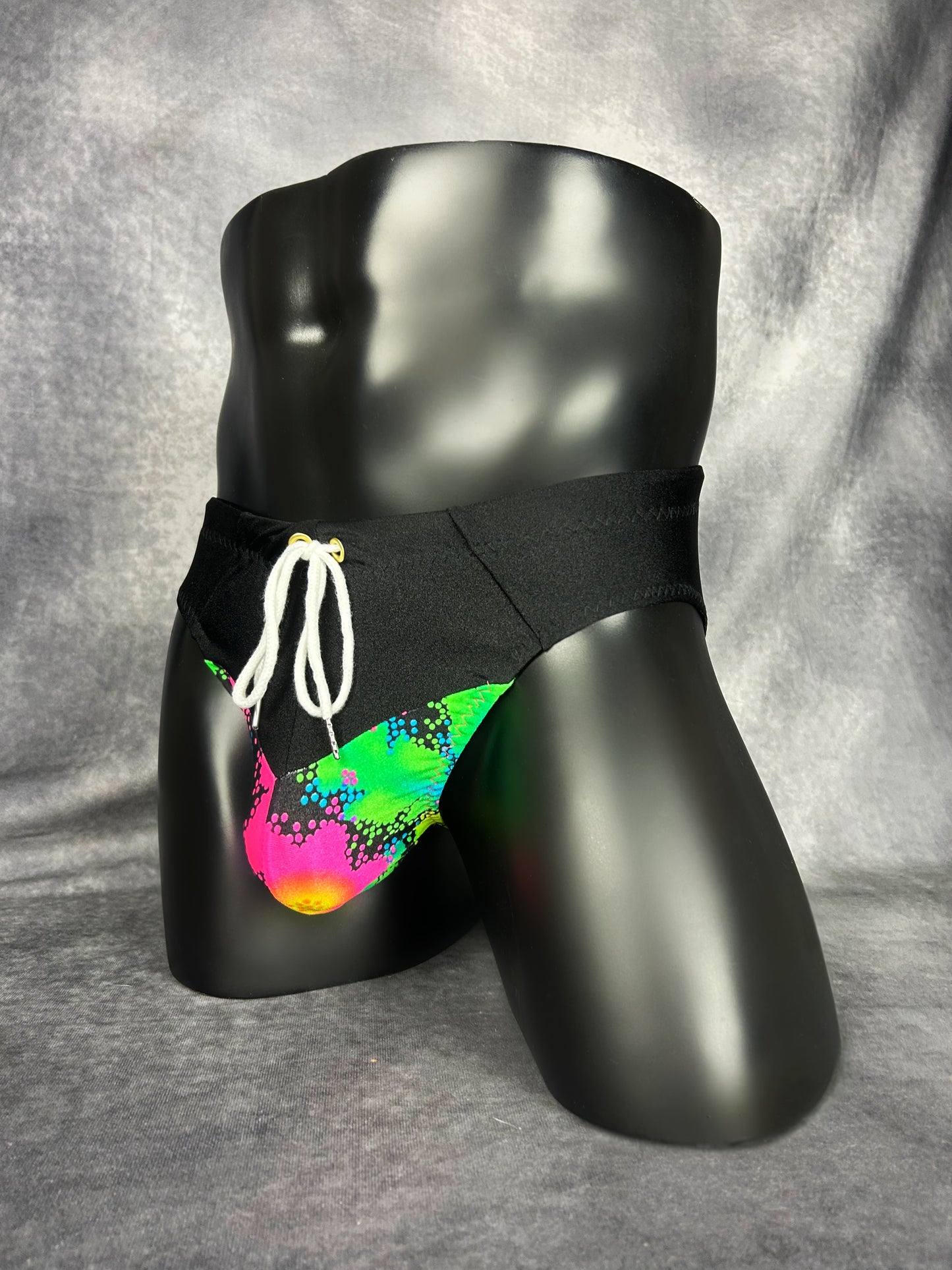 Black Abstract Swimsuit Bottoms