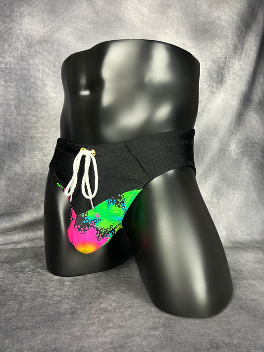 Black Abstract Swimsuit Bottoms