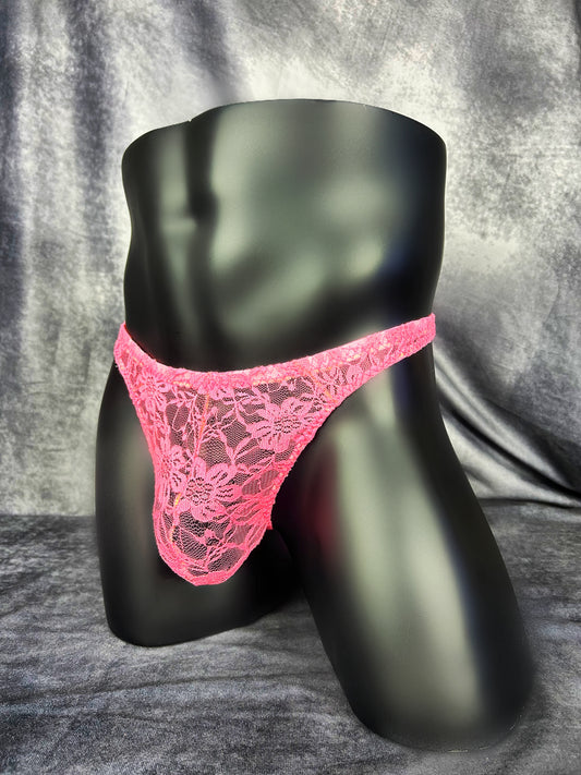 Pink Lace Thong