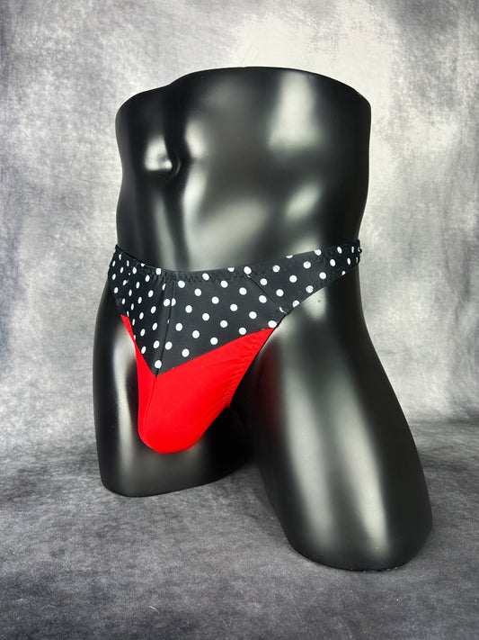 Black & White Polka Dot Bottoms w/ Red Detailing